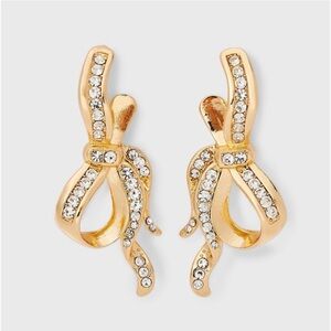 Gold Crystal Ribbon Earrings